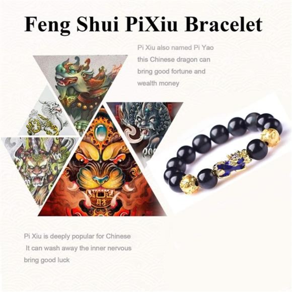 CYPRES 2 Pcs Feng Shui Black Obsidian Wealth Bracelet|Pi Xiu Bracelet - Picture 7 of 7